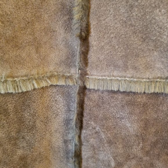 Newport News L Brown Rancher Coat Faux Fur Trim Shearling Rancher Duster Cosplay - Picture 4 of 8